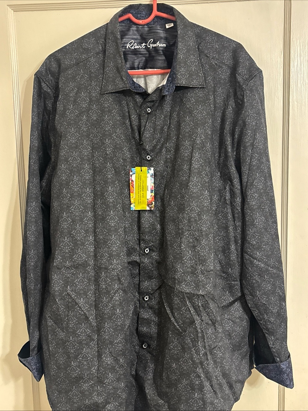 Robert Graham Dark Gray Patterned Shirt NWT